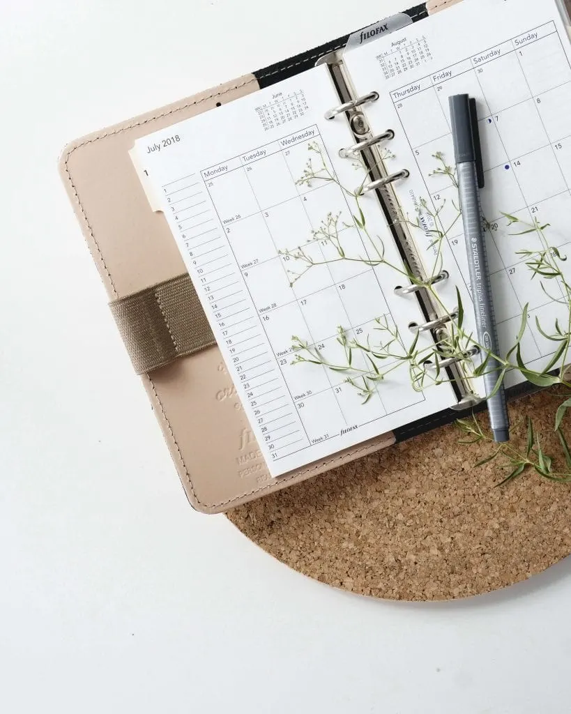 grey and black pen on calendar book, www.everythingabode.com