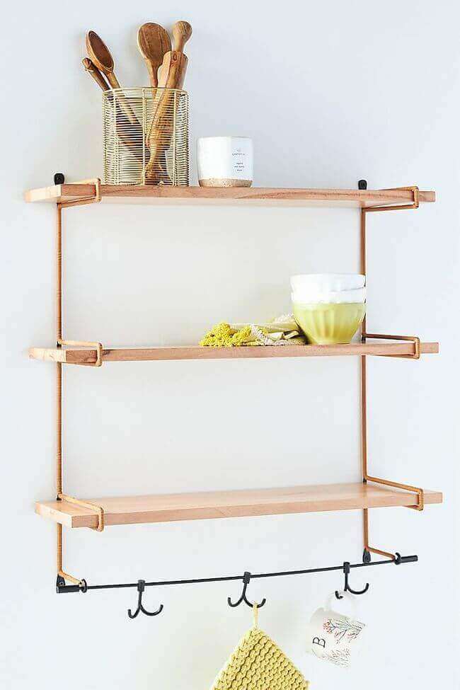 add open shelves for laundry room organization