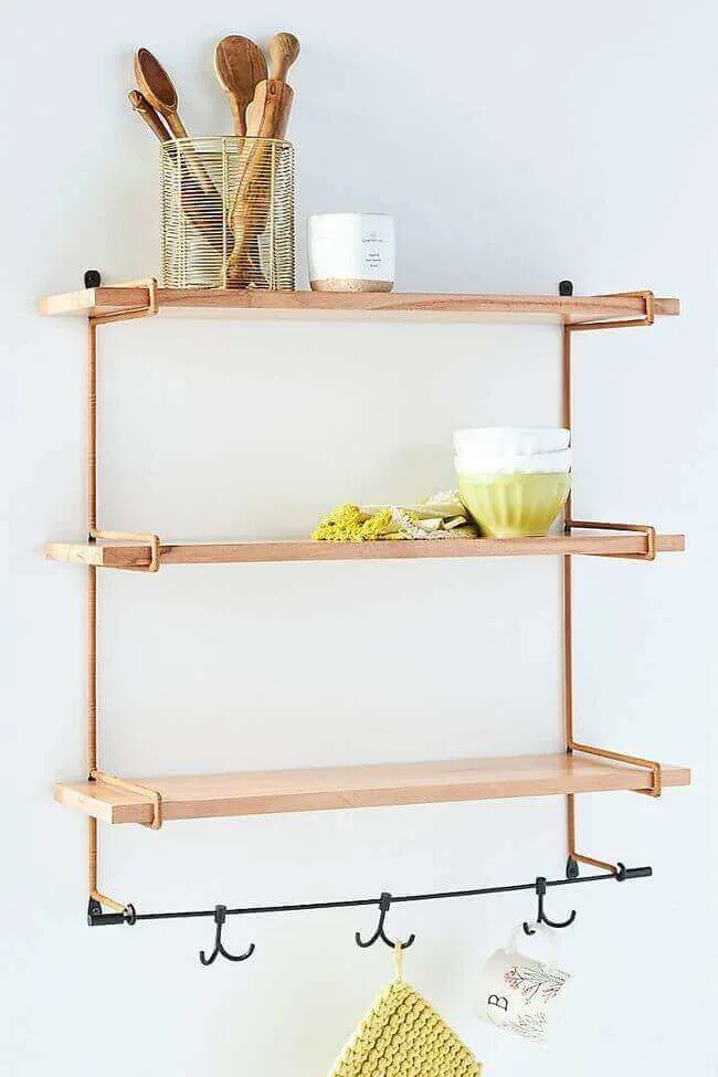 add open shelves for laundry room organization