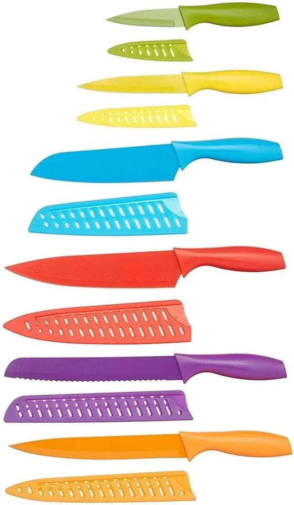 12-Piece Colored Kitchen Knife Set