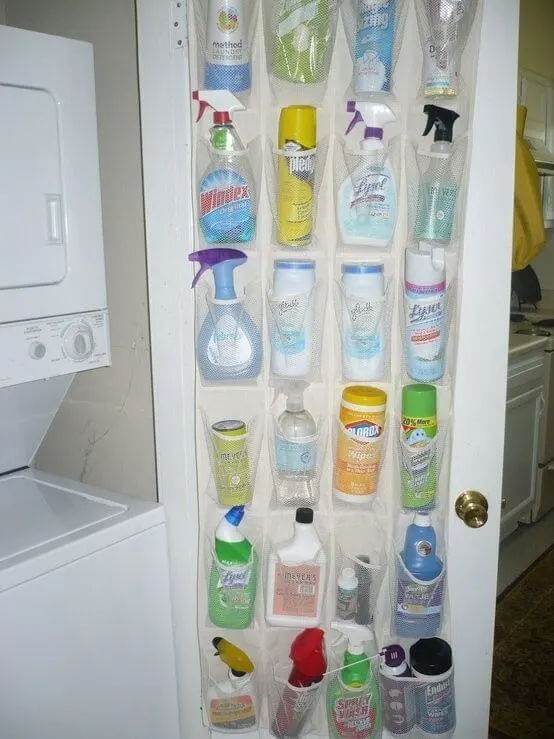 100 ways to organize - Streamline Your Cleaning products with a Shoe Organizer