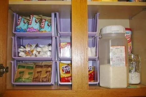 ORGANIZE KITCHEN CABINETS WITH STACKABLE BINS
