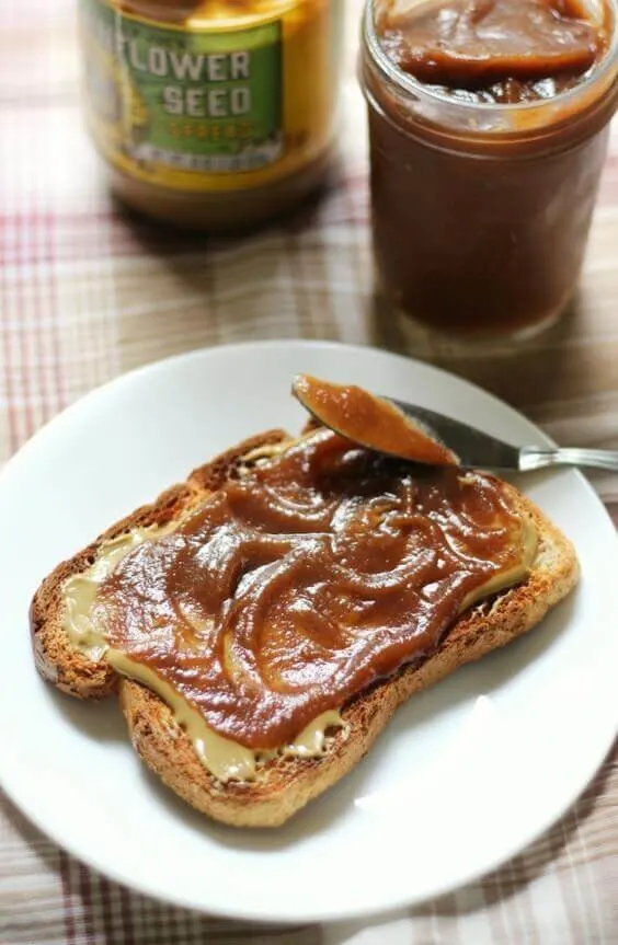 Slow Cooker Apple Butter (No Peeling Required!) via @everythingabode