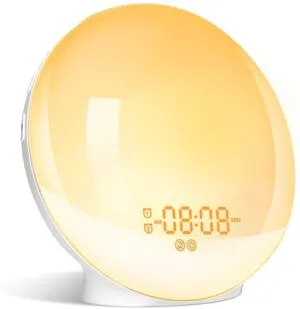 Wake Up Light, GRDE Night LightAlarm Clock Colored Sunrise Simulation & Sleep Aid Feature - alarm clock