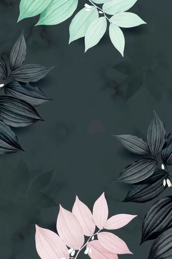 Tropical botanical leaves wallpaper, dark and black wallpaper for iphones