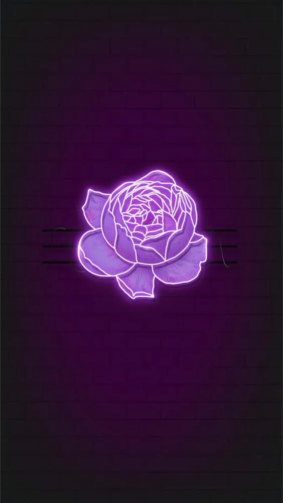 Neon purple flower black wallpaper, neon iphone wallpaper, Free Dark Mobile 