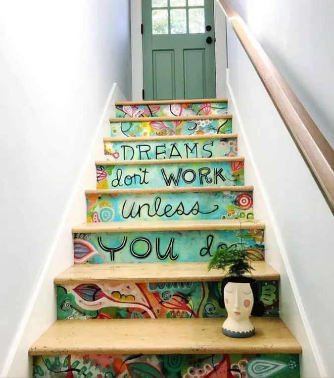 self worth quote on stairs