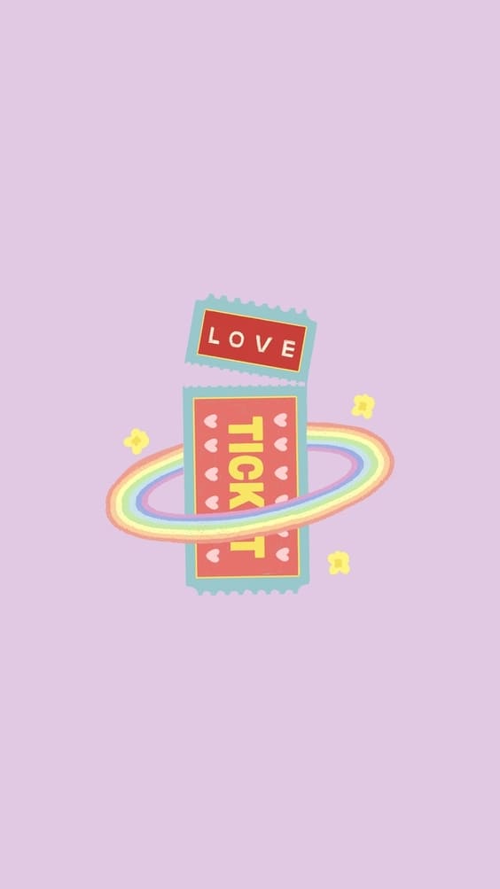 cutest love ticket mobile wallpaper