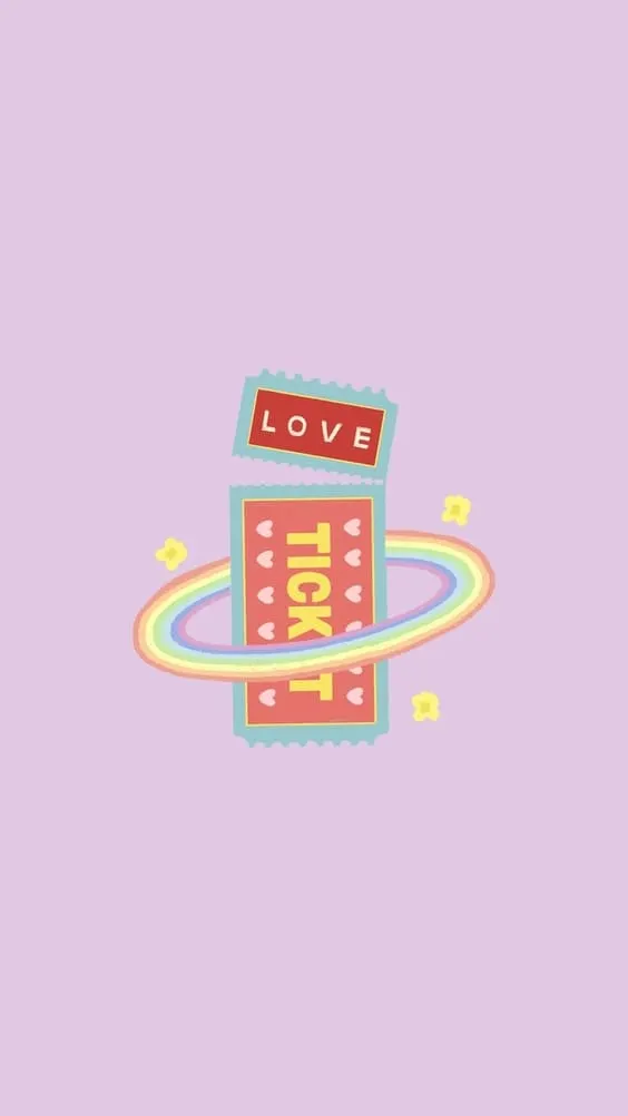 cutest love ticket mobile wallpaper