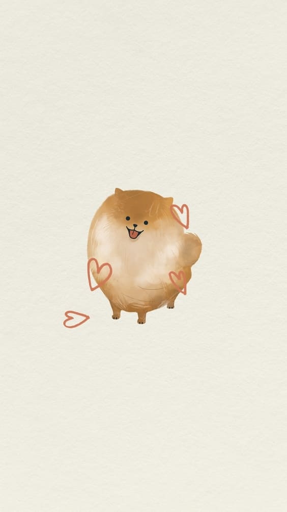 Cute dog with hearts wallpaper