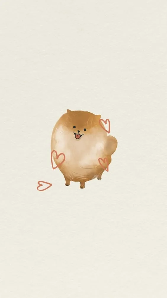 Cute dog with hearts wallpaper