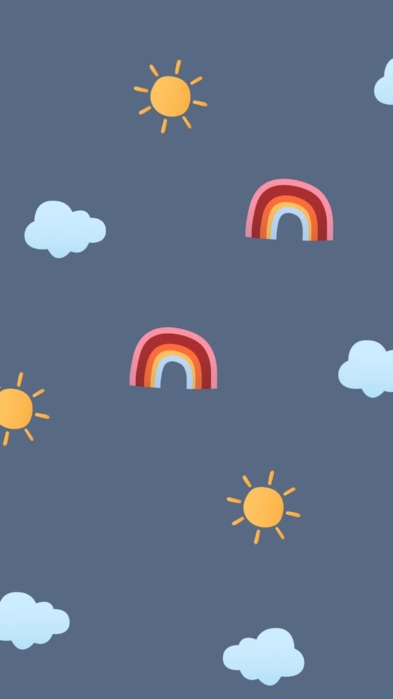 rainbows and suns mobile cute background