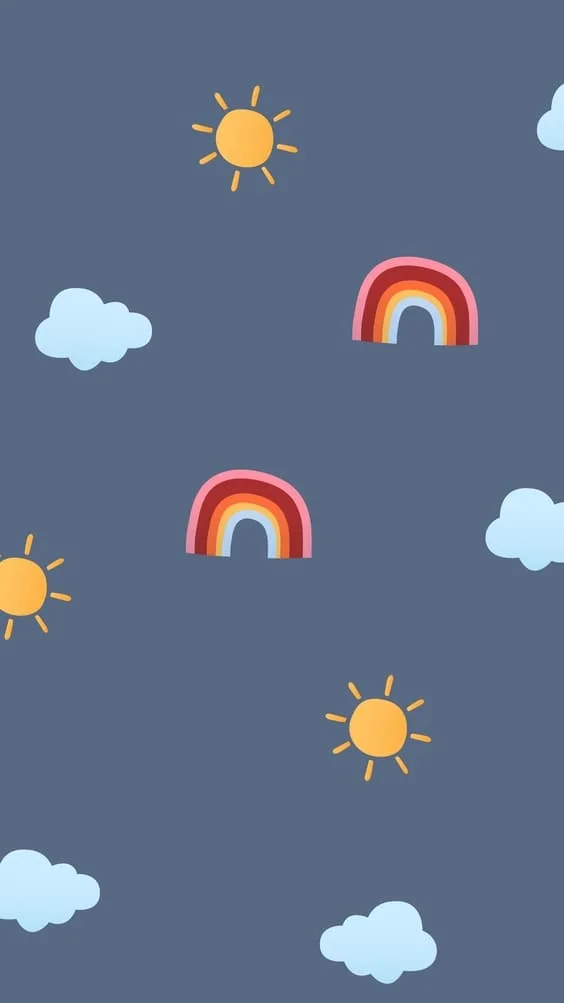 rainbows and suns mobile cute background