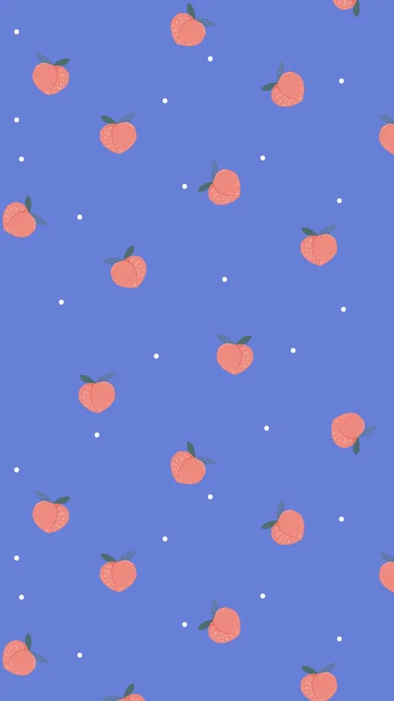 cute peaches blue background for mobile