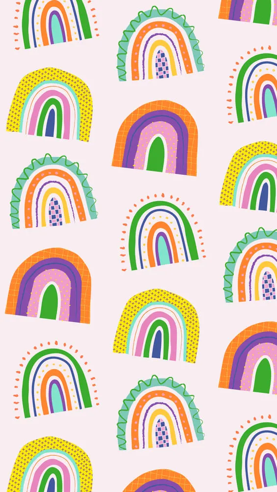 bright rainbows cute mobile background