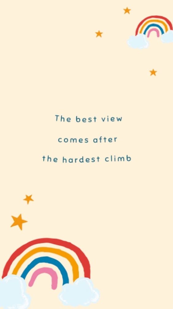 The best view comes after the hardest climb quote wallpaper