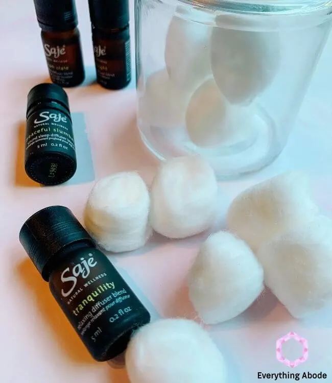 use cotton balls with essential oil