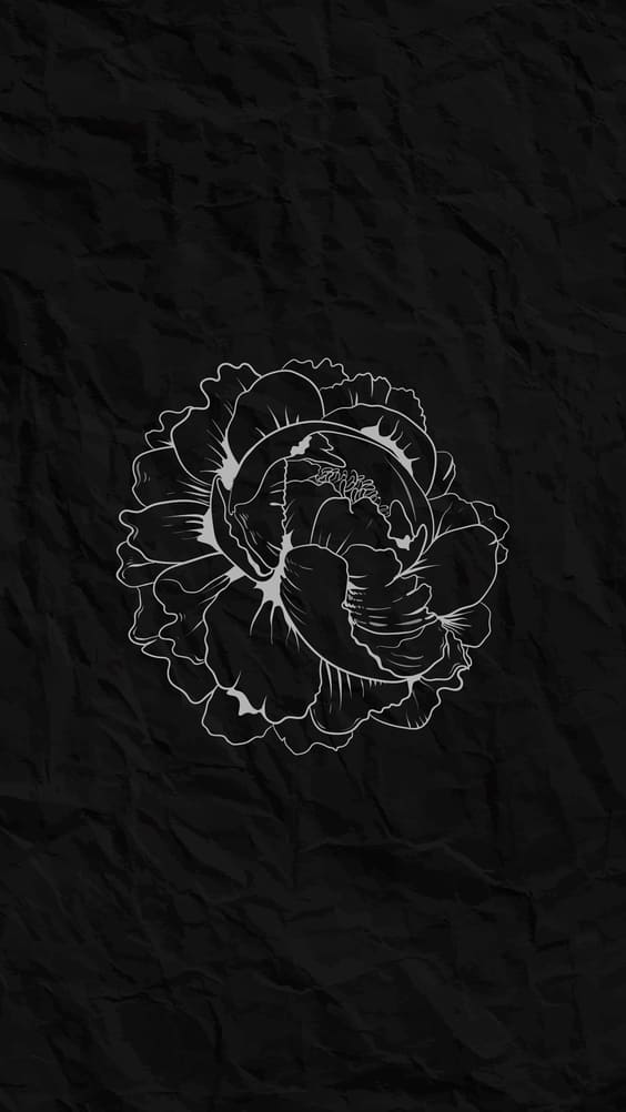 black abstract flower wallpaper