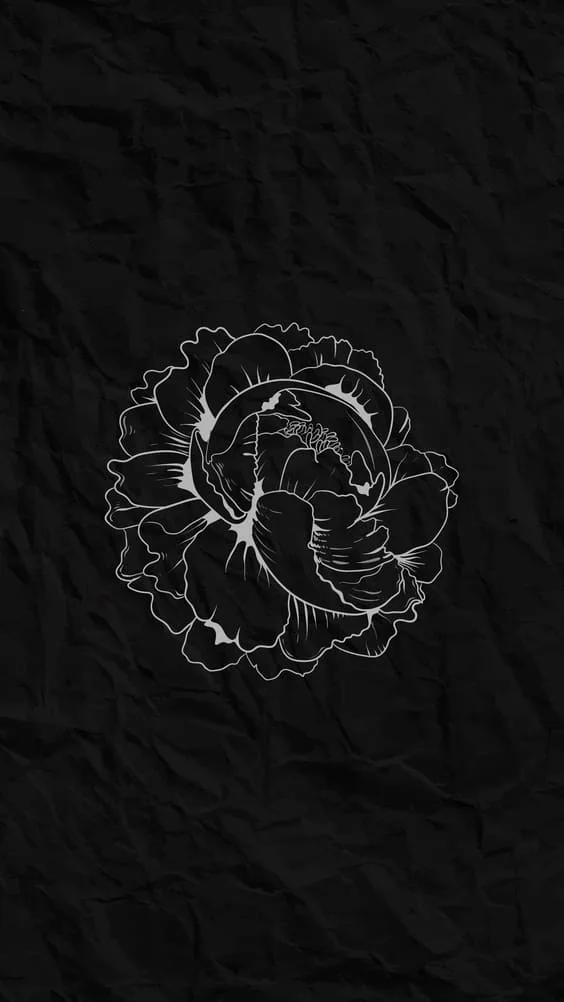 black abstract flower wallpaper