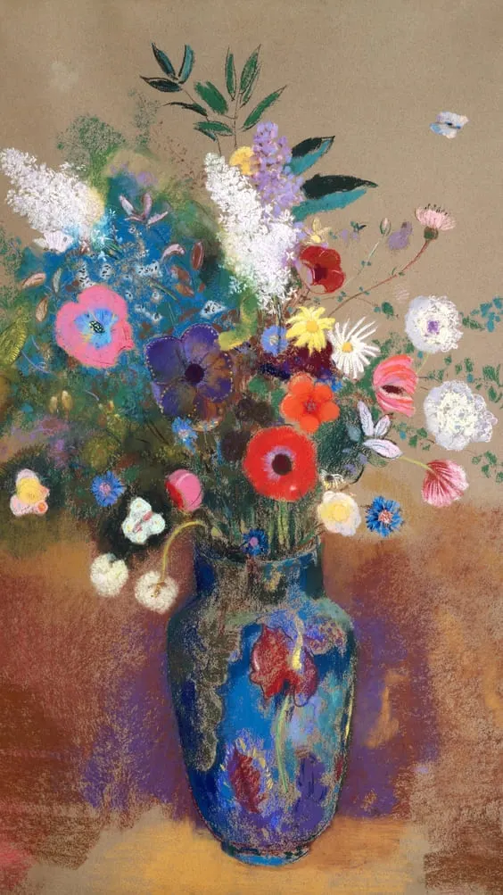 stunning bright handpainted floral arrangement