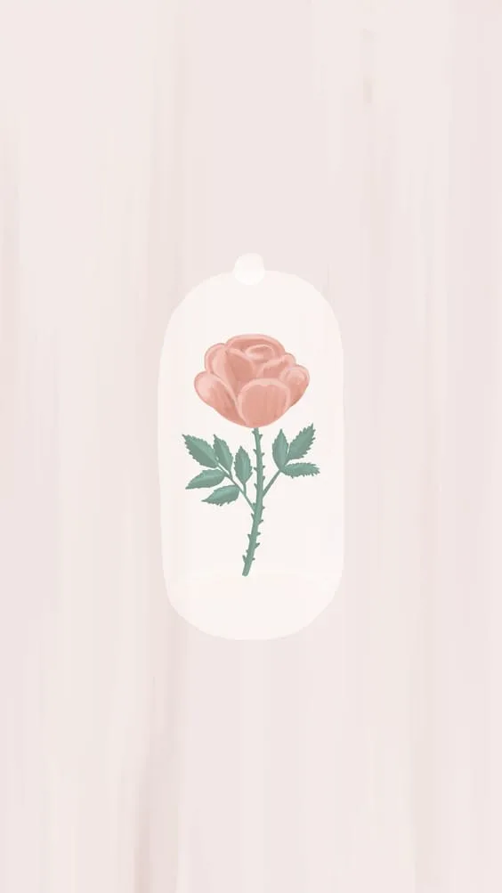 Simple pink rose on soft pink background wallpaper.