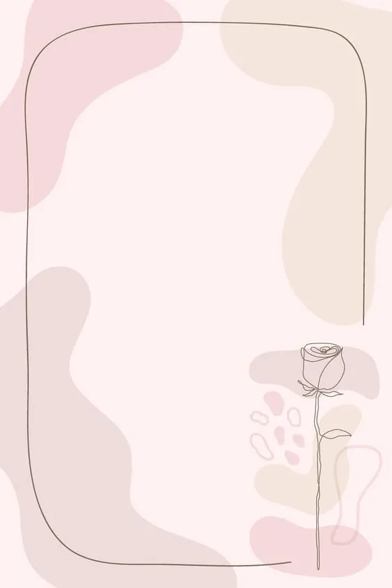 Sketch of a rose with soft pink background framed wallpaper.