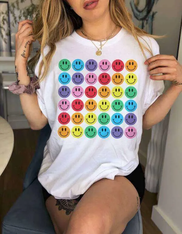 Kidcore aesthetic 90's smiley face T-shirt