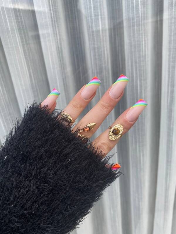 Color me pretty rainbow color nails