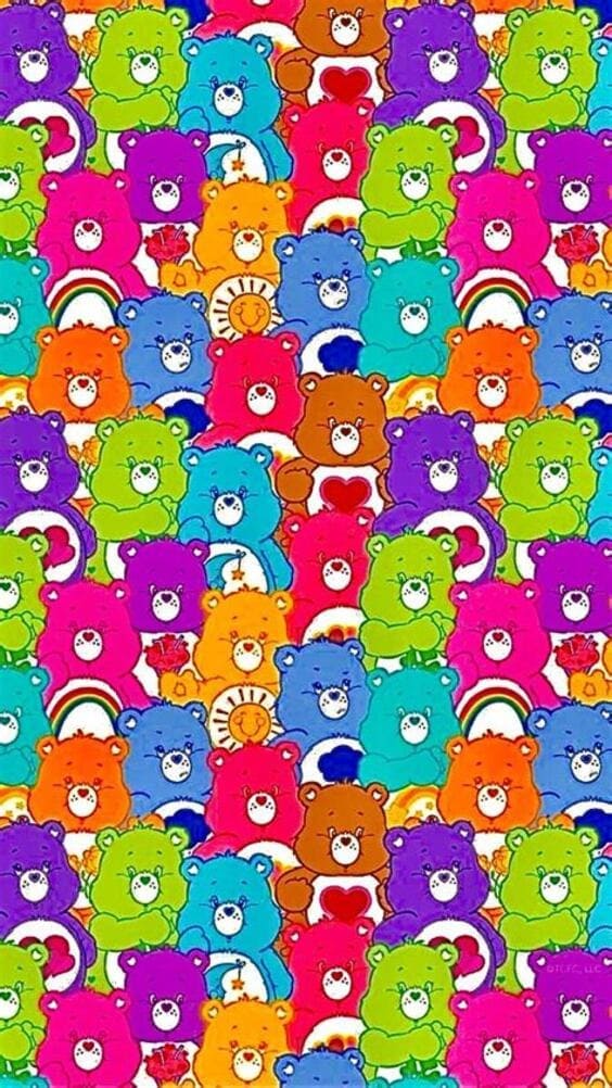 colorful care bears aesthetic indie wallpaper