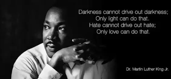 Darkness cannot drive out darkness; only life can do that. Hate can not drive out hate; only love can do that.