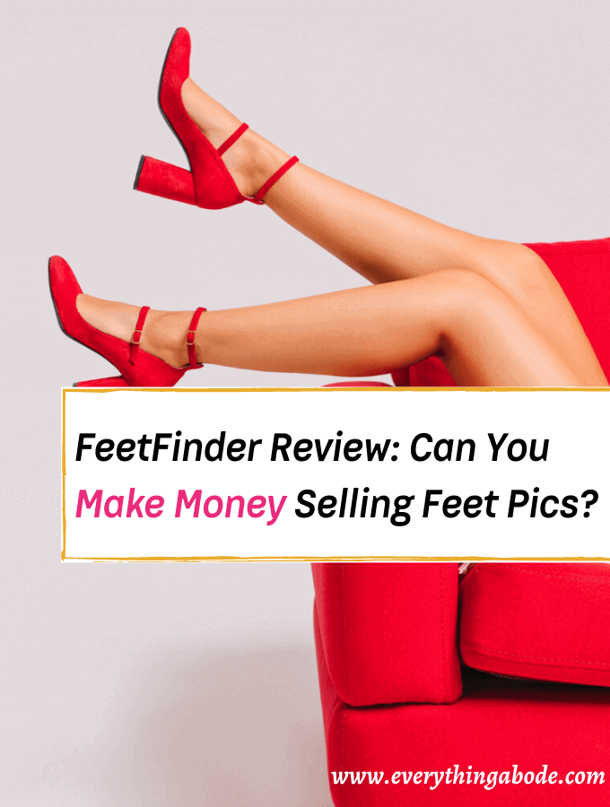 feetfinder, feet finder review, how to sell feet pics, woman on red couch in red high heels