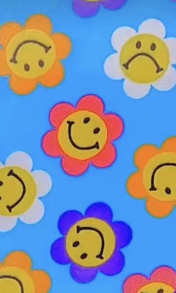 flower sad and happy faces wallpaper.