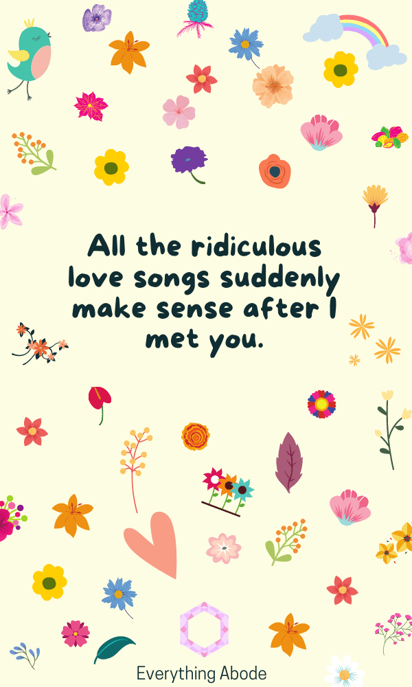 All the ridiculous love songs suddenly make sense after I met you. aesthetic quotes