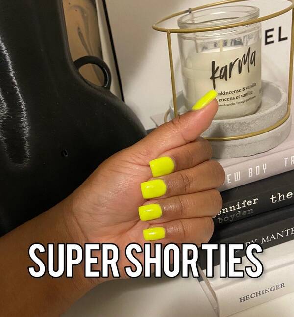 Super short yellow nails