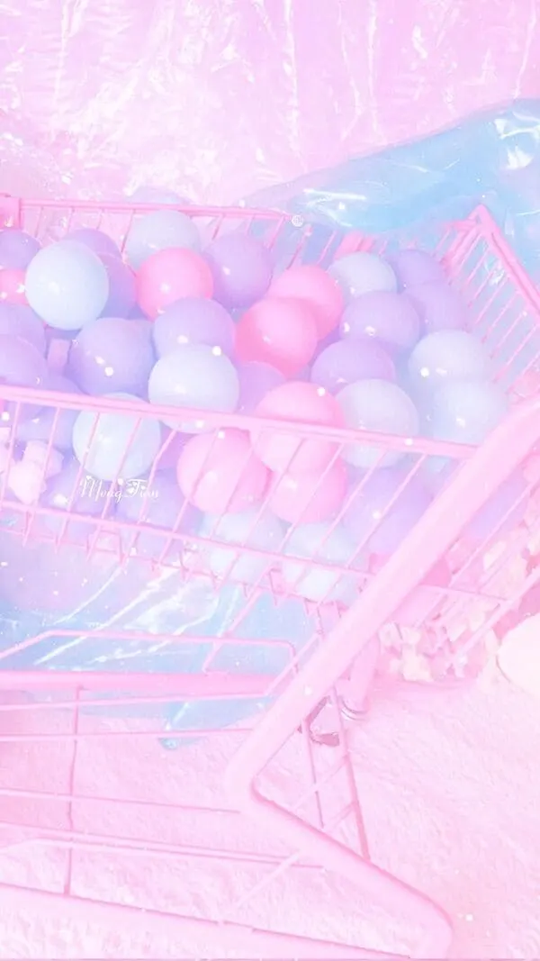 aesthetic pastel pink and blue balloons