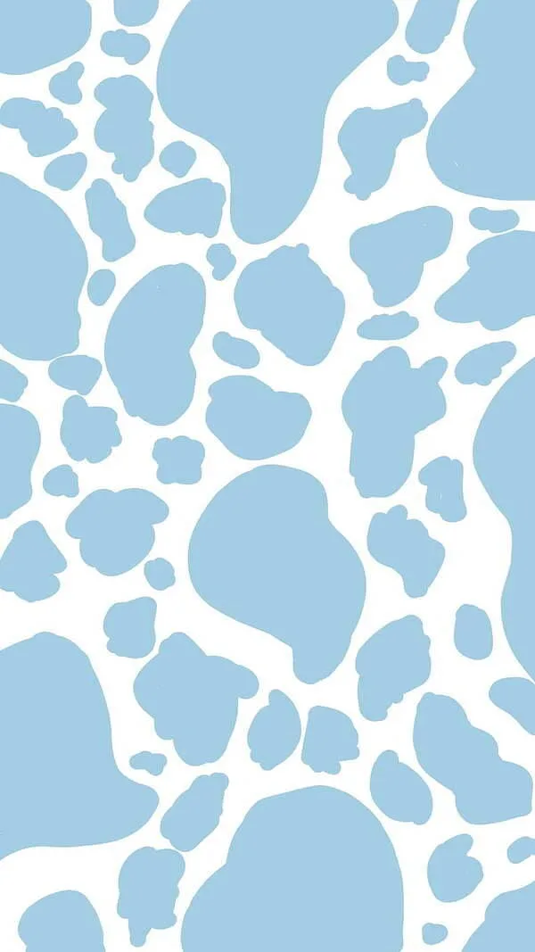 Pastel blue cow print wallpaper