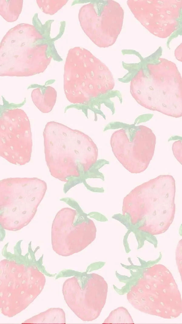 Pastel aesthetic soft pink strawberries