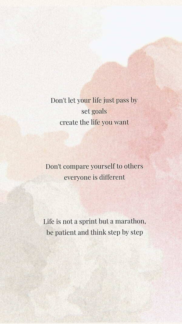 Inspiring quote with a soft pink pastel background.