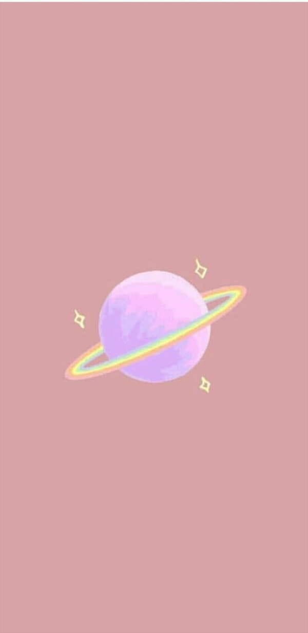 Pastel purple planet in orbit