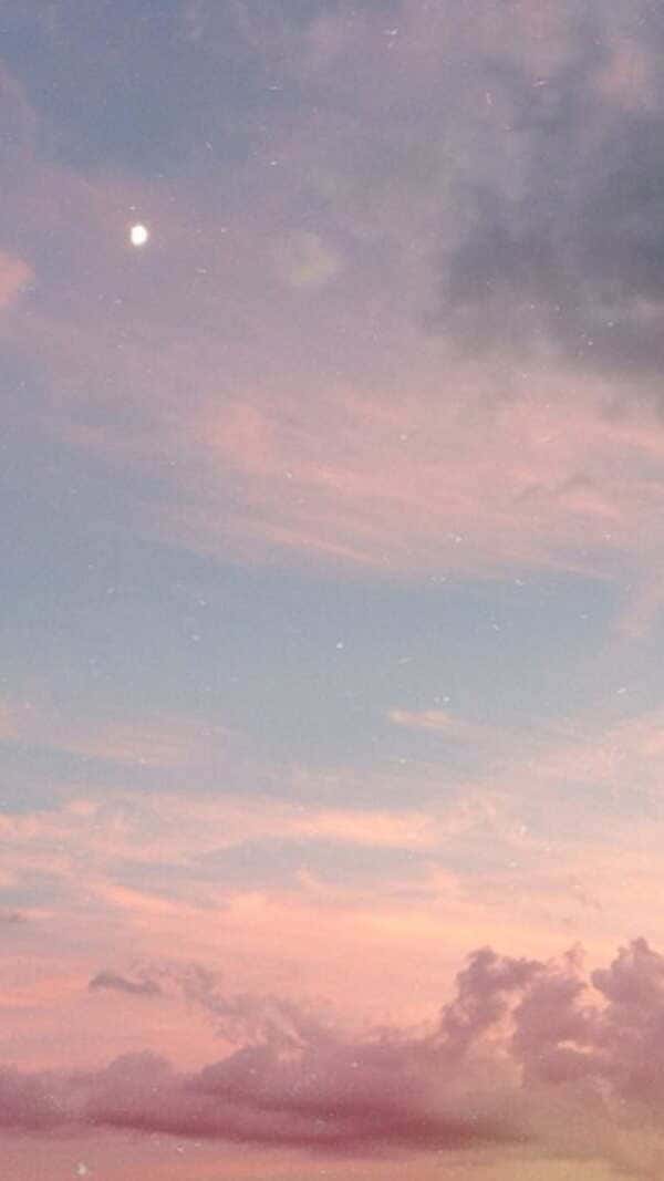 Blue and pink pastel sunset wallpaper background