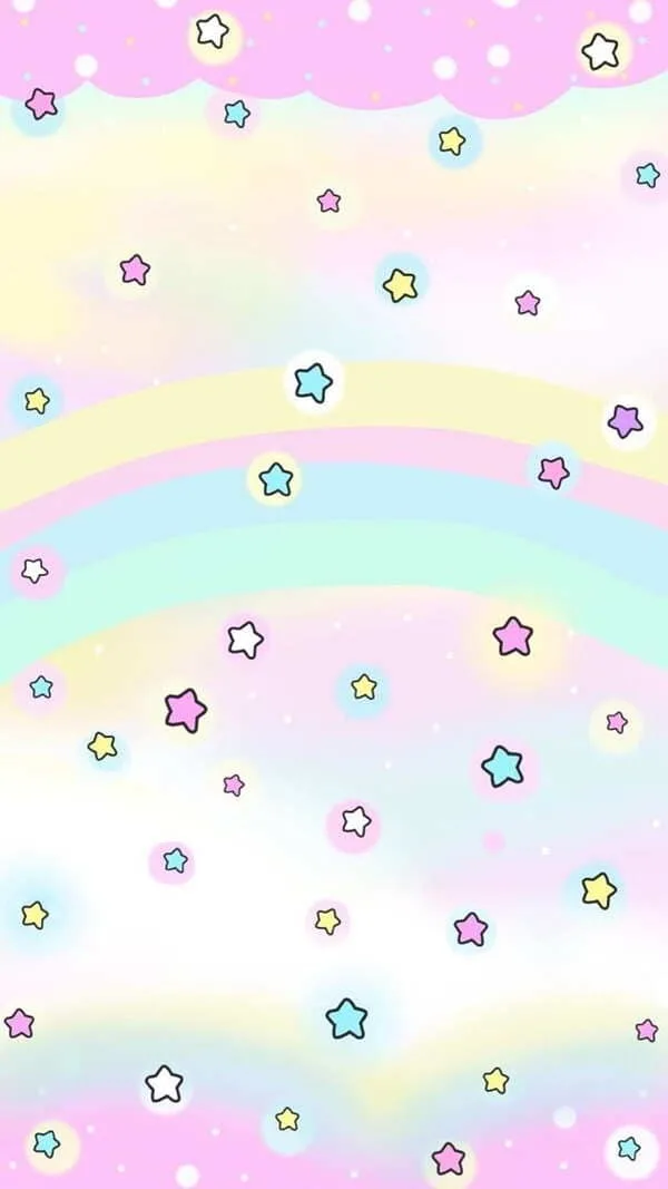 Pastel stars and rainbows aesthetic wallpaper