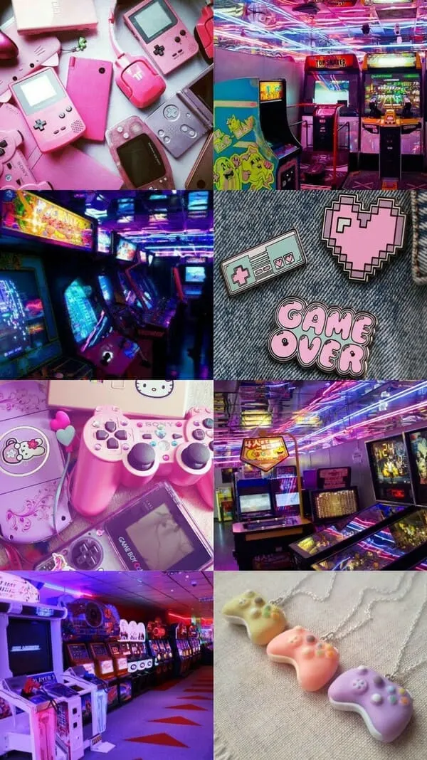pastel gamers collage wallpaper