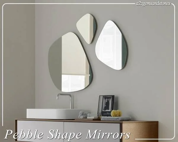 Pebble Mirror Set with an Asymmetrical Aesthetic Design