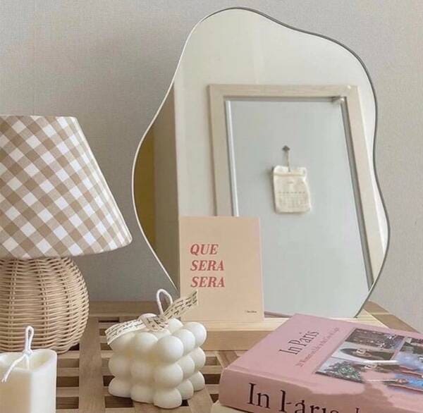 Retro Mirror, Pond Aesthetic Minimalist Mirror
