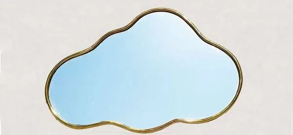 Irregular Shaped Brass Cloud Mirror