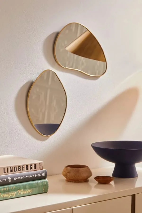 Gold Organic Shaped Wall Mirror by Urban Outfitters