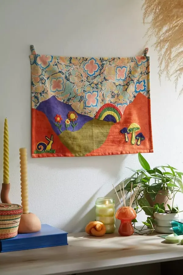 Peggy Embroidered Landscape Tapestry