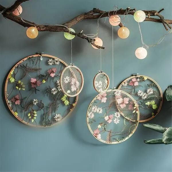 Handmade Bamboo Embroidered Cloth, Wall Decor