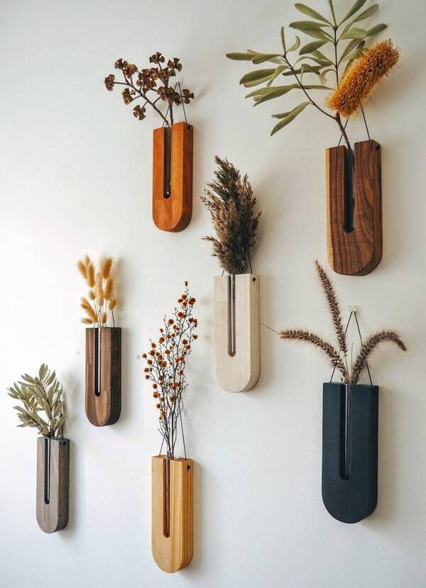 Boho Propagation station and wooden vases