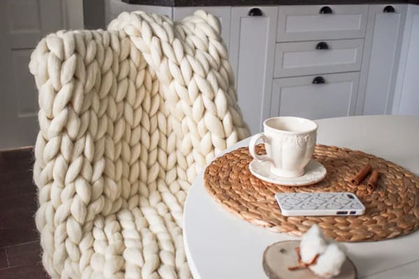 Chunky Knit Blanket by ShepsWool